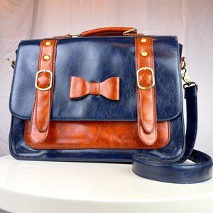 Women's Faux Leather Bow Messenger Bags